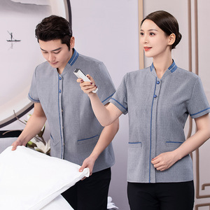 Uniforme de Limpieza para Personal de Hotel Unisex al por Mayor, Material de Poliéster/Algodón, Servicio OEM, Logotipo Personalizado - Product Image 2