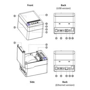 โรงงานขายส่งเครื่องพิมพ์ความร้อน POS รุ่น WH-P18 ขนาด 80 มม. พร้อมอินเทอร์เฟซ USB/Serial/LAN/บลูทูธ - Product Image 6