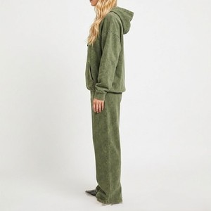 Custom <b>Womens</b> Tracksuit Embroidered <b>Fleece</b> <b>Jogger</b> Set Wholesale Manufacturer - Product Image 6