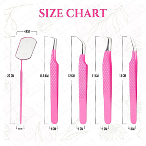 5PCS Pink Curved Tweezers Set for Volume <b>Lash</b> Extension Isolation Nail Art with Mirror Stainless Steel Beauty Tool <b>Kit</b> - Product Image 2