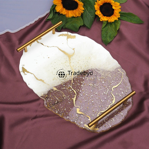 Bandeja de Resina Moderna y Lujosa, Hecha a Mano, de Primera Calidad, Multiusos, Decorativa, para Servir, Tradebyd - Product Image 2