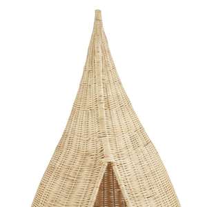 Tente de jeu Wigwam en rotin écologique de qualité supérieure pour enfants, tipi en osier pour tout-petits avec coussin, style bohème - Product Image 2