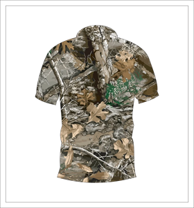 Polo à manches courtes en sublimation camouflage feuilles de forêt, personnalisable, sport, décontracté, respirant, unisexe, vêtements d'extérieur, OEM ODM - Product Image 2