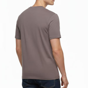 Camiseta de alta calidad 100% algodón para hombre, lisa, informal, con cuello redondo, extragrande, con logotipo personalizado, en varios tamaños. - Product Image 2