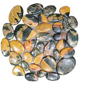 Pendentif en pierre précieuse de jaspe océanique naturel, cabochon lisse poli, formes variées, pour la fabrication de bijoux, effet de changement de couleur et de fracture - Product Image 2