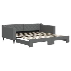 เตียงนอนสีเทาเข้มพร้อมเตียงเสริมแบบมีล้อเลื่อน ใช้งานสะดวกสบายสำหรับใช้ในบ้าน - Product Image 2