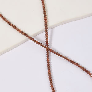 Collar Mala con Diamantes Naturales Marrones Radiantes de 25 Quilates, Corte Redondo, en Oro Blanco con Grado de Claridad Mixto - Product Image 1