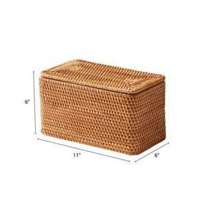 Cesta Organizadora de Ratán con Tapa, Solución de Almacenamiento Cubierto para Organización del Hogar, Uso en Armarios y Almacenamiento Decorativo - Product Image 1