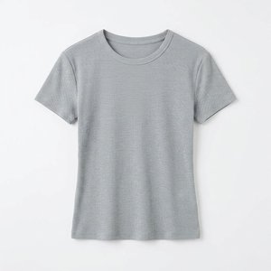 T-shirt de sport personnalisé pour femme, coupe ajustée, manches courtes, col rond, logo, motif écossais uni, haute qualité, pour yoga et entraînement, haut court de sport - Product Image 2