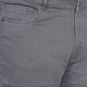 Jean en denim gris coupe droite pour homme, taille mi-haute, coupe classique, décontracté, en coton, style automne, nouvelle collection avec poches - Product Image 6