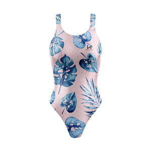 Custom Printed Women's Regular Fit Lightweight Spandex/Polyester Scoop Neck 1 Piece Bikini Swimsuit Backless Design Swimwear - Product Image 5