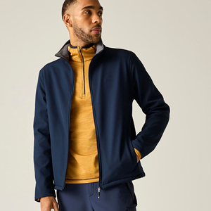 Veste Softshell Homme Col Montant Coupe-Vent Décontractée Extérieur Légère Résistante à l'Eau avec Poches Utilitaires et Fermeture Éclair Intégrale – Vente en Gros - Product Image 1