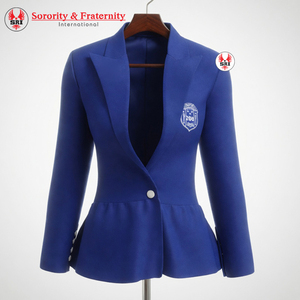 Blazer Azul Rey de Lana Bordado Personalizado al por Mayor de la Hermandad Zeta Phi Beta 1920 para Mujer - Product Image 5