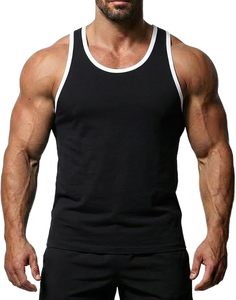 Wholesale Custom Men's Sleeveless <b>Knitted</b> <b>Tank</b> <b>Top</b> 100% Cotton Breathable Quick Dry Moisture Wicking Gym Fitness Running Workout - Product Image 1