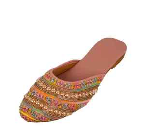Handmade Faux Leather Pakistani Khussa Shoes for Women with Stylish Embroidery Design - Product Image 5