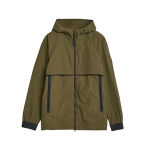 Custom Logo Street Wear Over Sized Lightweight Nylon Windbreaker <b>Jacket</b> Color Block <b>Zip</b> <b>Up</b> Hoodie Rain <b>Jacket</b> Printed Pattern - Product Image 1