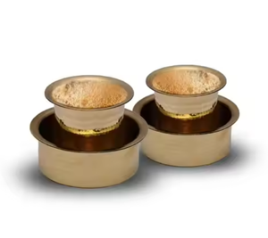 Elegante Juego de Dabara de Latón para Café Filtro del Sur de la India, Vaso Tradicional y Platillo |   Elegante Set de Regalo y Uso Doméstico - Product Image 1