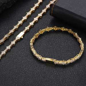 Bracelet Tennis Moissanite Plaqué Or Style Hip Hop avec Perles d'Eau Douce et Sertissage Géométrique en Canal, Cadeau Unisexe Certifié GRA - Product Image 5