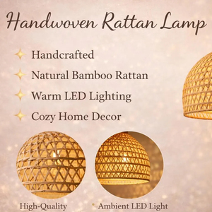 Handwoven Rattan Pendant Lamp Bamboo Wicker Hanging Light Boho <b>Ceiling</b> Lamp Kitchen Island Bedroom Lighting Supplier - Product Image 5