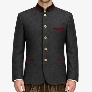 Veste traditionnelle bavaroise pour homme, Janker, en laine Loden, col montant, respirante, pour l'hiver, usage extérieur, haute qualité, style urbain - Product Image 4