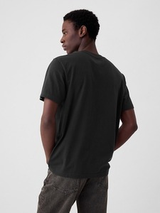 Camiseta de Algodón Orgánico Negra Sólida para Hombre, Cuello Redondo, Manga Corta, Informal, Transpirable, Ecológica, Diseño Liso, Estilo Urbano - Product Image 2