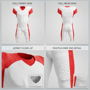 Custom Men's White Red Sublimated American Football Jersey Short Sleeve Moisture Wicking <b>Athletic</b> Fit Adult Sportswear Service - Product Image 6
