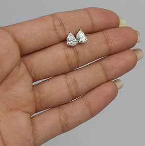 ต่างหูเพชรทรงหยดน้ำรูปไข่เพาะเลี้ยงในห้องปฏิบัติการ ทองคำแท้ 14K แบบเม็ดเดี่ยว ของขวัญแต่งงานสำหรับเจ้าสาว ของขวัญเสริมเสน่ห์ - Product Image 5