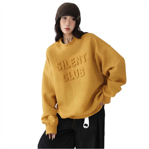 Sweat-shirt unisexe surdimensionné 100 % coton, col rond, épaules tombantes, en molleton bouclette, haute qualité, vente chaude - Product Image 1