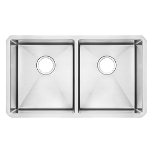 Évier en acier inoxydable moderne fait à la main THCSS-0516 grand double bassin R10 coins anti-corrosion Design élégant bol unique durable - Product Image 2