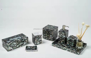 Ensemble de salle de bain en nacre à quatre pièces, accessoires pour le savon, douche, modèle Zh Traders Zht-mops=0043 - Product Image 3