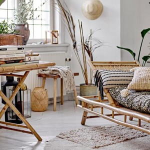 Chaise longue d'extérieur en bambou naturel, chaise longue réglable en bambou, lit de jardin, meubles en bambou écologiques - Product Image 2