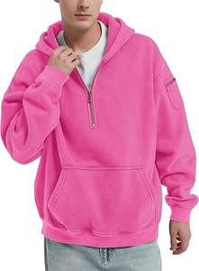 Sudaderas de otoño personalizadas con bordado, de felpa 100% algodón, con cuello simulado y media cremallera, de corte holgado y extragrande, con acabado pigmentado, deslavado y cepillado. - Product Image 3