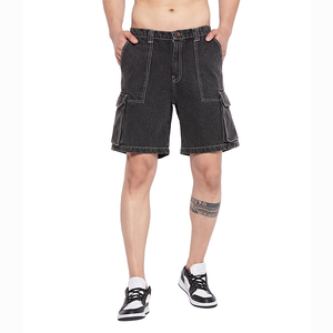 New Summer 100% Cotton Denim Solid Casual <b>Men's</b> High <b>Elastic</b> Quick Dry Eco-Friendly Stretch Shorts - Product Image 1
