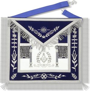 Delantal de terciopelo morado para Maestro Masón de la Gran Logia Masónica y collar de cadena con cuentas, con regalia de joyería bordada a mano con hilo de oro GRATIS - Product Image 4