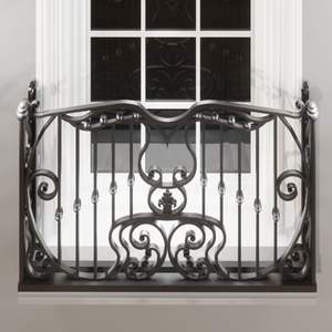 Rampe de balcon en fer forgé sur mesure avec design moderne pour la sécurité extérieure et l'attraction décorative - Product Image 5
