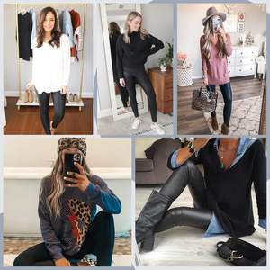 2025 femmes taille haute Stretch Faux cuir Leggings contrôle du ventre en cuir Sexy pantalon Yoga taille-taille unique - Product Image 2