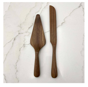 Juego de servidores de pastel de madera, 2 piezas, madera natural de la mejor calidad, utensilio de servir con forma de cuchara para plato de pastel - Product Image 5