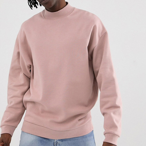Sweat-shirt streetwear pour homme, coupe courte, épaules tombantes, coupe ample, col montant, en molleton bouclette - Product Image 6