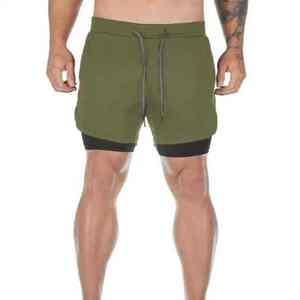 Pantalones Cortos Deportivos 2 en 1 de Doble Capa para Hombre, para Verano, Fitness, Entrenamiento, Correr, Estilo Pantalón Deportivo, de Secado Rápido - Product Image 1