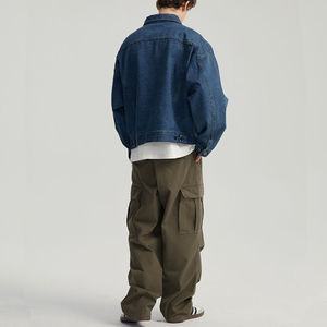 Veste en jean déchirée élégante pour homme, look usé, doublure épaisse, vêtement d'extérieur d'hiver, coupe slim, manteau en jean bleu tendance, décontracté - Product Image 4