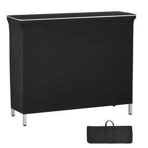 Mesa de Bar Plegable Portátil de 43.3x15.2x34.8 Pulgadas con Bolsa de Transporte, Estante de Almacenamiento, Falda Desmontable, Fácil y Rápida Instalación - Product Image 1