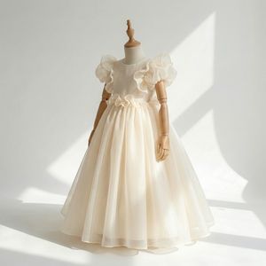 Robe de princesse mi-longue d'été pour filles de 3 à 10 ans, en tulle léger, directement de l'usine, fournie par le fabricant - Product Image 3