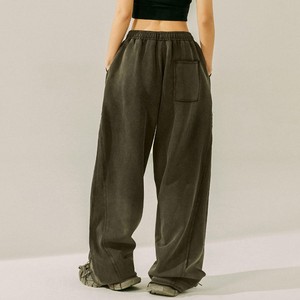Pantalon Harem en Polaire pour Femme, Taille Basse, Coupe Ample, Longueur Intégrale, Couleur Unie, Doux, Taille Élastique, Décontracté, Printemps, Devant Plat - Product Image 5