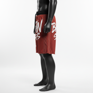 Men <b>Mesh</b> Shorts Premium Sportswear Polyester <b>Mesh</b> Fabric Deep Red Color Custom <b>Screen</b> Print Logo Workout <b>Mesh</b> men's shorts - Product Image 3