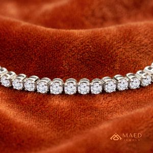 Bracelet tennis en moissanite pour femme, chaîne fine en argent, bijou de mode, pierre ronde, accessoire élégant, style cadeau - Product Image 2