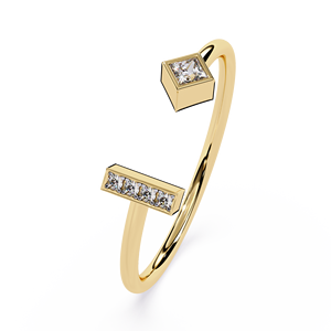 Anillo de Oro de 10K con Diamante Cultivado en Laboratorio de Corte Princesa Brillante de Grado de Inversión Premium, Certificado IGI, Certificado de Calificación Gemológica - Product Image 1