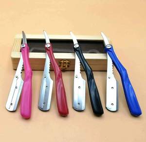 Navajas de afeitar rectas de primera calidad con mango de plástico para hombre, cuchilla de acero inoxidable para afeitado, cuchillo de afeitar tipo Cut Throat. - Product Image 3