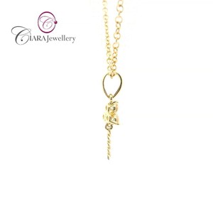 Venta directa de fábrica al por mayor estilo simple 18K Au750 sólido blanco/oro amarillo Real Natural diamante perla colgante conjunto para regalo - Product Image 5