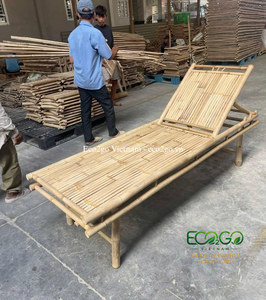 Tumbona de bambú asiática para exteriores con asa, estilo tropical para piscina |   Muebles de Exterior para Villa Portátiles | - Product Image 4