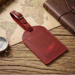 Étiquette de bagage en cuir véritable personnalisable avec logo, idéale pour les voyages et l'aéroport, ajustable - Product Image 6